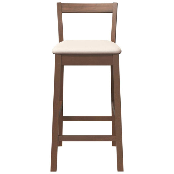 vidaXL Tabourets de bar avec coussins 2 pcs Marron Bois d'hévéa massif