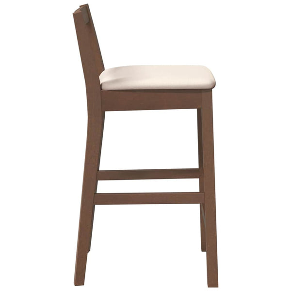 vidaXL Tabourets de bar avec coussins 2 pcs Marron Bois d'hévéa massif