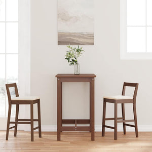 vidaXL Tabourets de bar avec coussins 2 pcs Marron Bois d'hévéa massif