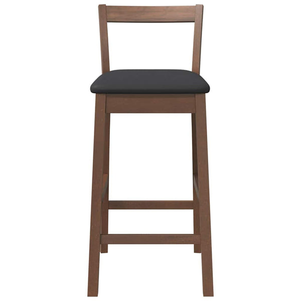 vidaXL Tabourets de bar avec coussins 2 pcs Marron Bois d'hévéa massif