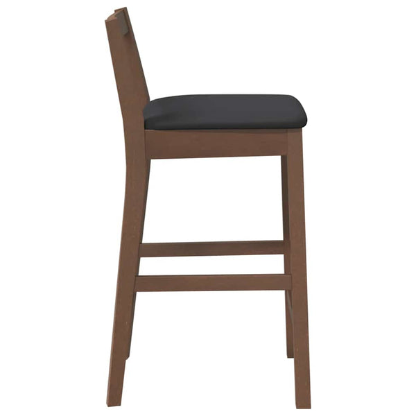 vidaXL Tabourets de bar avec coussins 2 pcs Marron Bois d'hévéa massif