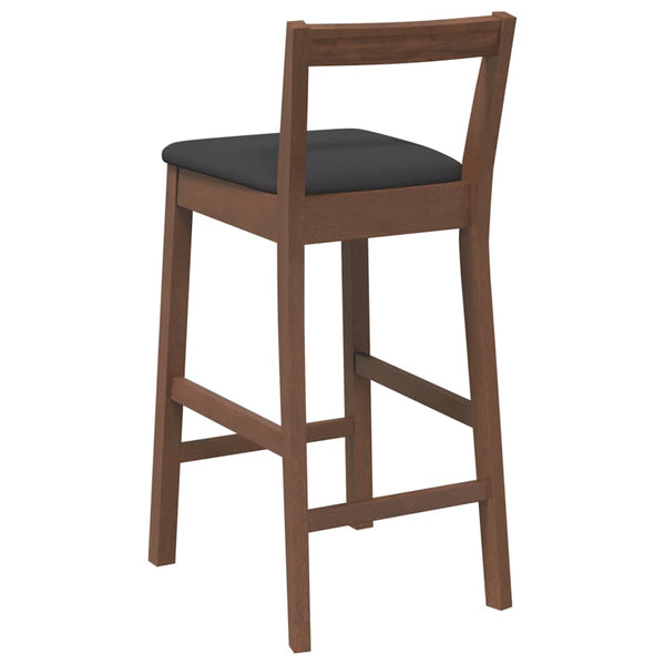 vidaXL Tabourets de bar avec coussins 2 pcs Marron Bois d'hévéa massif