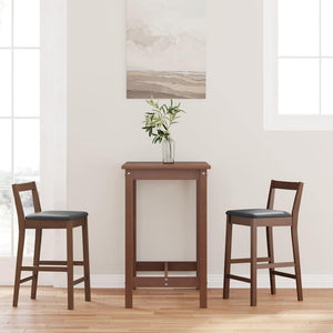 vidaXL Tabourets de bar avec coussins 2 pcs Marron Bois d'hévéa massif