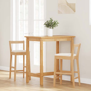 Barhocker 2er Set Naturholz mit Kissen