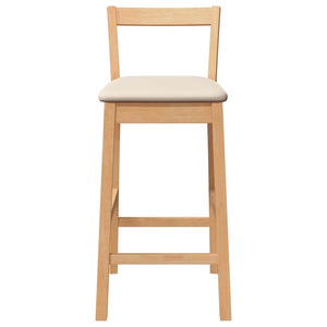 Barhocker 2er Set Naturholz mit Kissen