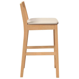Barhocker 2er Set Naturholz mit Kissen