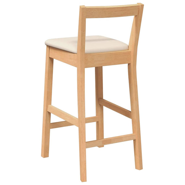 Barhocker 2er Set Naturholz mit Kissen