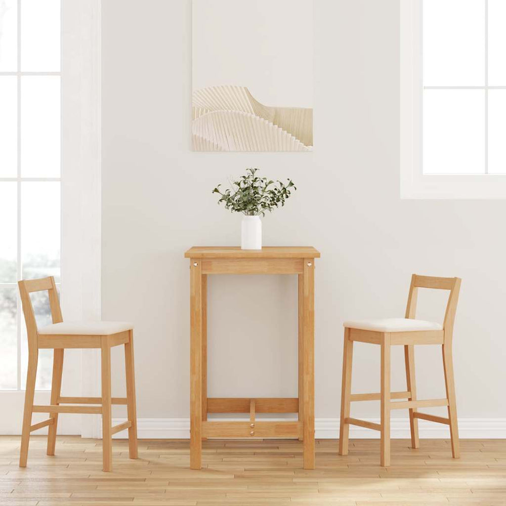 Barhocker 2er Set Naturholz mit Kissen