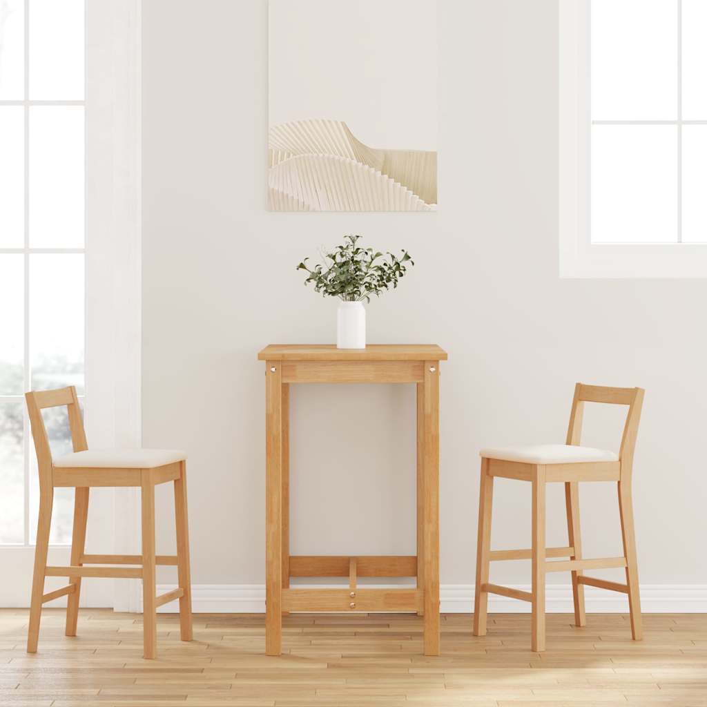 Barhocker 2er Set Naturholz mit Kissen