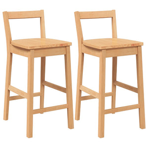Barhocker 2er Set Natur Massivholz