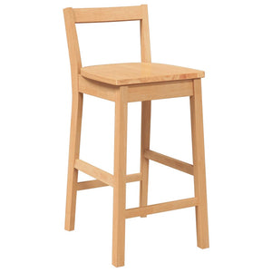 Barhocker 2er Set Natur Massivholz