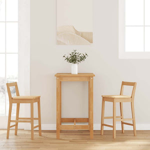 Barhocker 2er Set Natur Massivholz