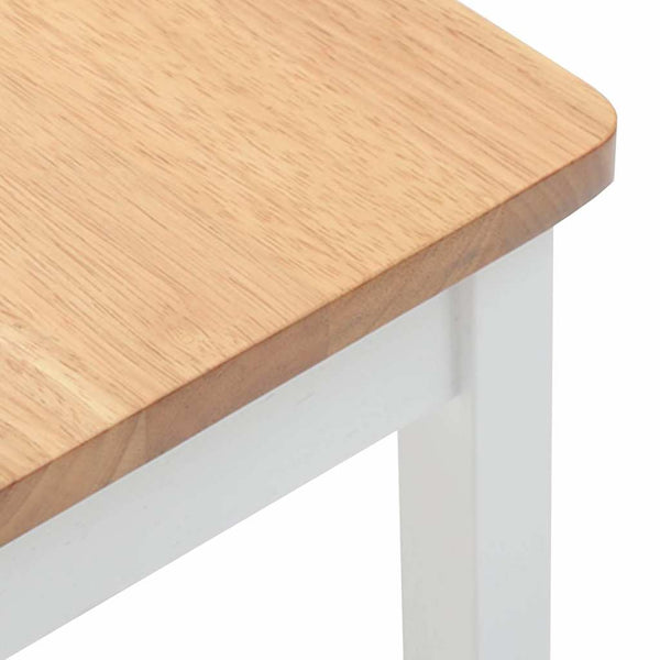 Barhocker 2er Set Weiß Gummibaumholz