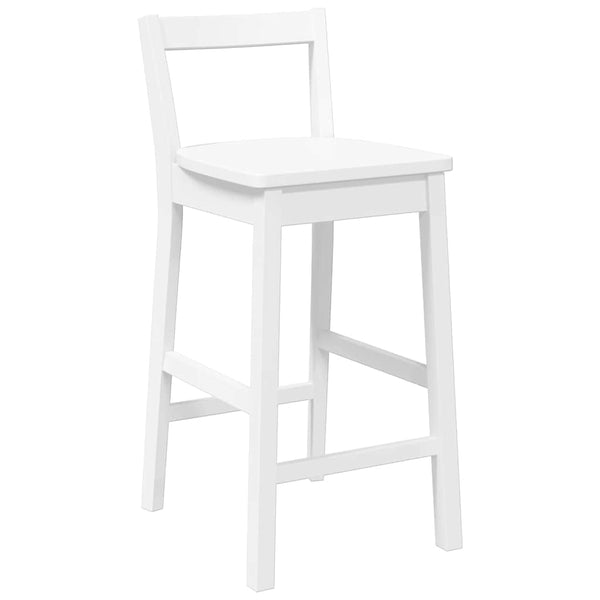 Barhocker 2er Set Weiß Gummibaumholz