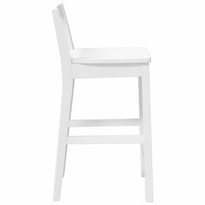 Barhocker 2er Set Weiß Gummibaumholz