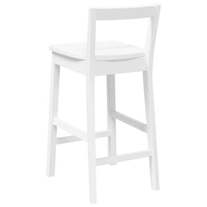 Barhocker 2er Set Weiß Gummibaumholz