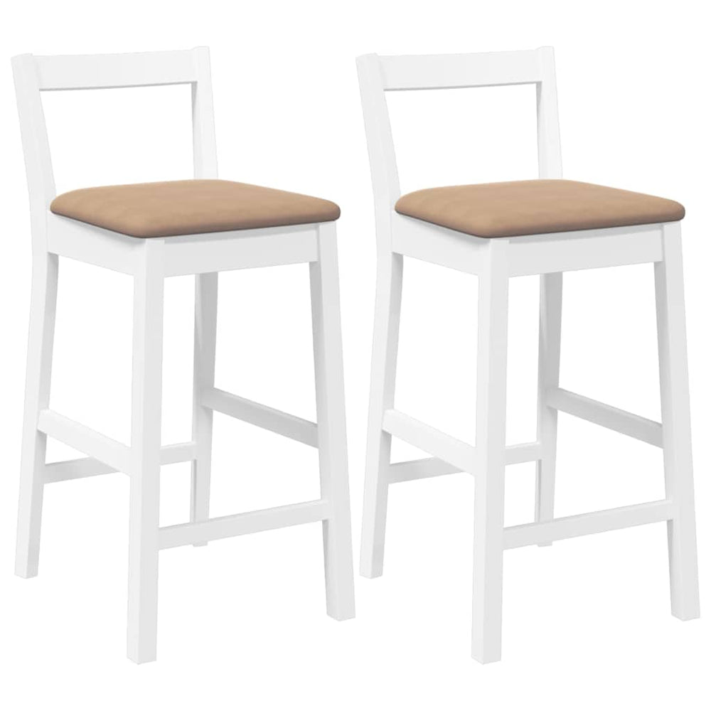 Barhocker mit Kissen, 2er Set, Weiß