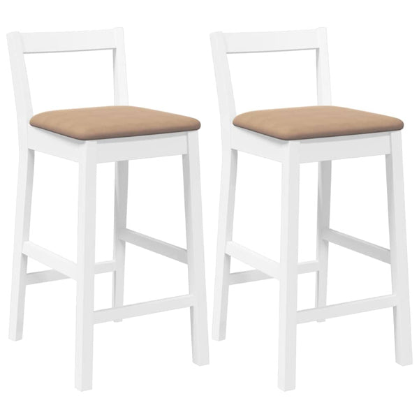 Barhocker mit Kissen, 2er Set, Weiß