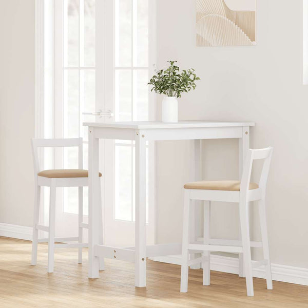 Barhocker mit Kissen, 2er Set, Weiß
