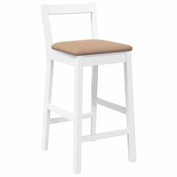 Barhocker mit Kissen, 2er Set, Weiß