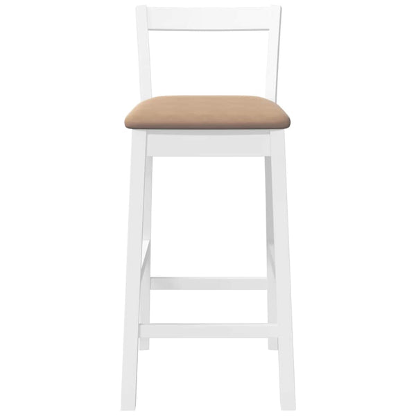 Barhocker mit Kissen, 2er Set, Weiß