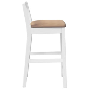 Barhocker mit Kissen, 2er Set, Weiß