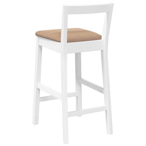 Barhocker mit Kissen, 2er Set, Weiß