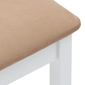 Barhocker mit Kissen, 2er Set, Weiß