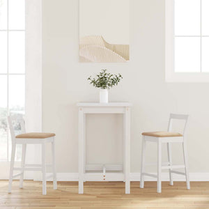 Barhocker mit Kissen, 2er Set, Weiß