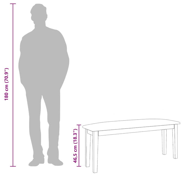 Braune Massivholzbank 110 cm