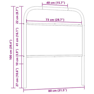 Räuchereiche Kopfteil 75cm