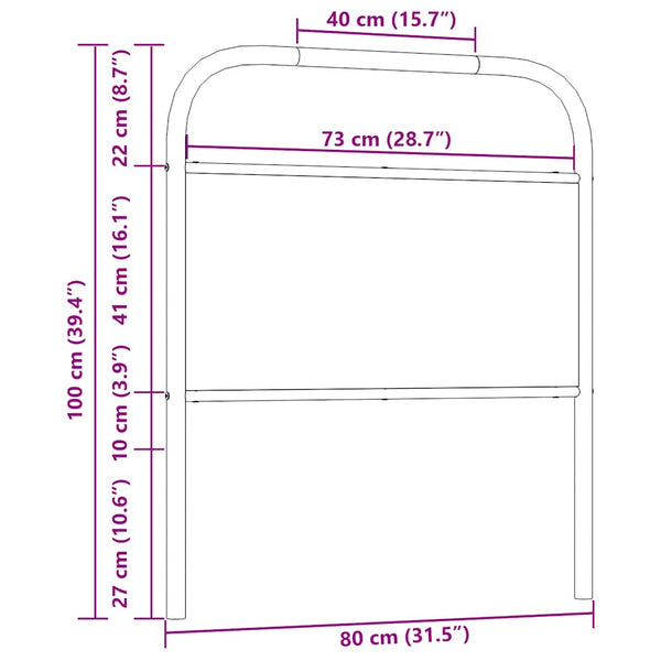 Räuchereiche Kopfteil 75cm