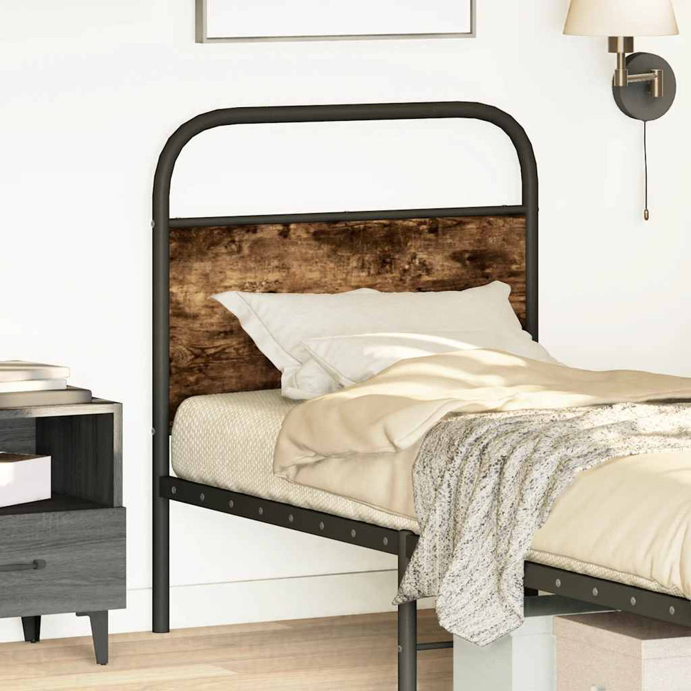 vidaXL Replacement Headboard Smoked Oak 80 cm Steel and Engineered Wood