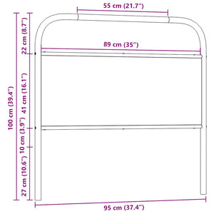 Räuchereiche Kopfteil 90 cm