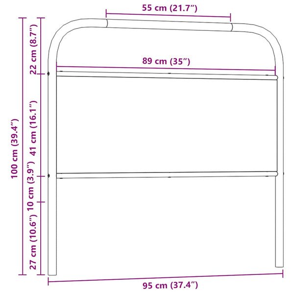 Räuchereiche Kopfteil 90 cm