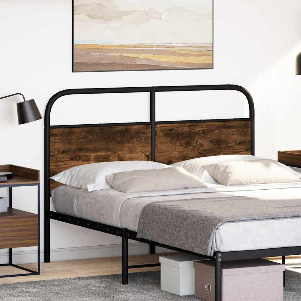 vidaXL Tête de lit de rechange chêne fumé 120 cm en acier et bois d'ingénierie