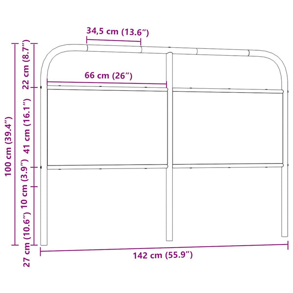 Räuchereiche Kopfteil 135cm