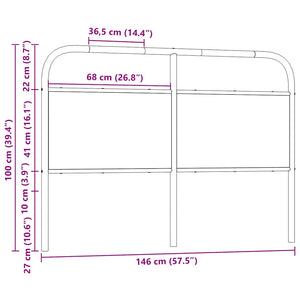 Ersatz-Kopfteil Räuchereiche 140 cm