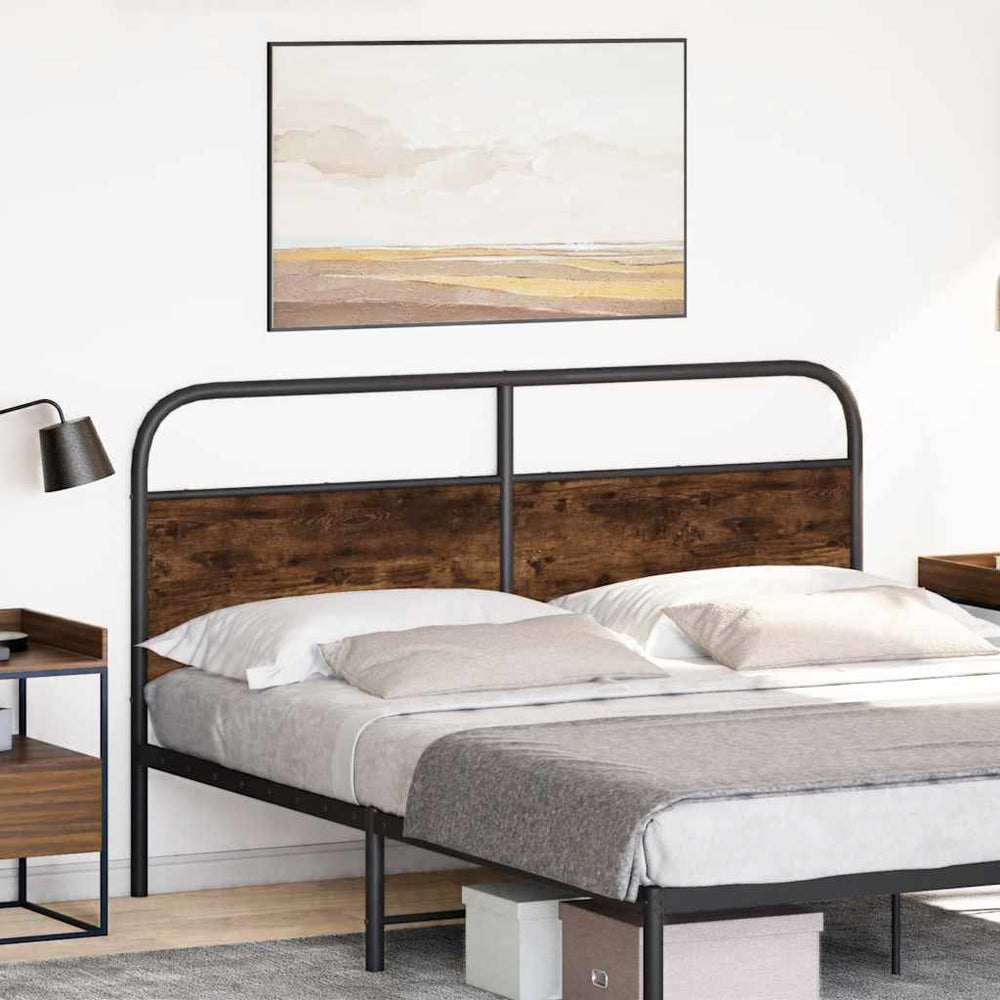 vidaXL Replacement Headboard Smoked Oak 160 cm Steel and Engineered Wood