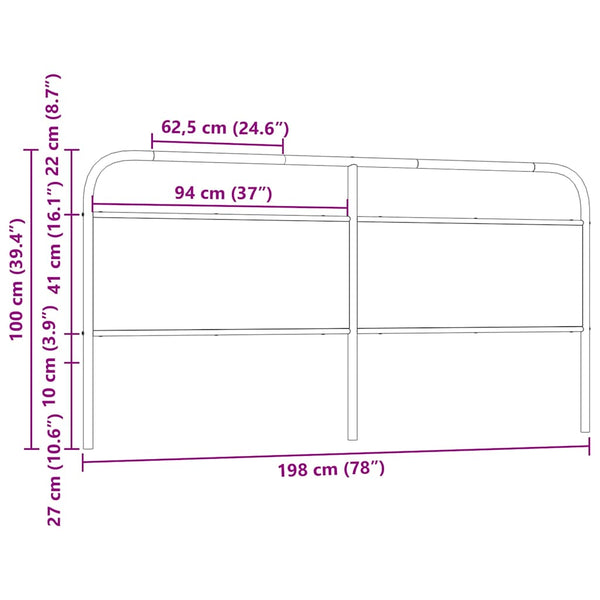 Räuchereiche Kopfteil 190 cm