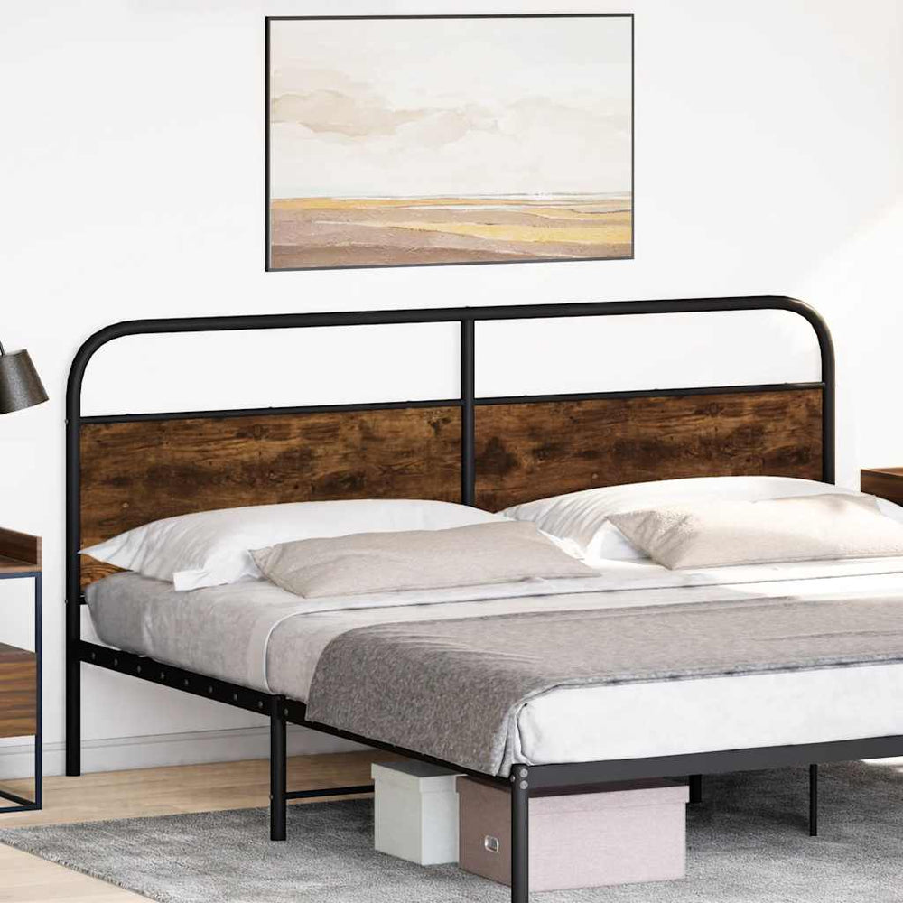 vidaXL Replacement Headboard Smoked Oak 200 cm Steel and Engineered Wood