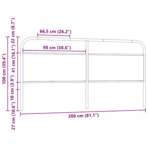 Räuchereiche Kopfteil 200 cm