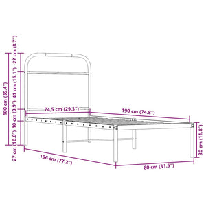 Sonoma Eiche Kopfteil 75 cm