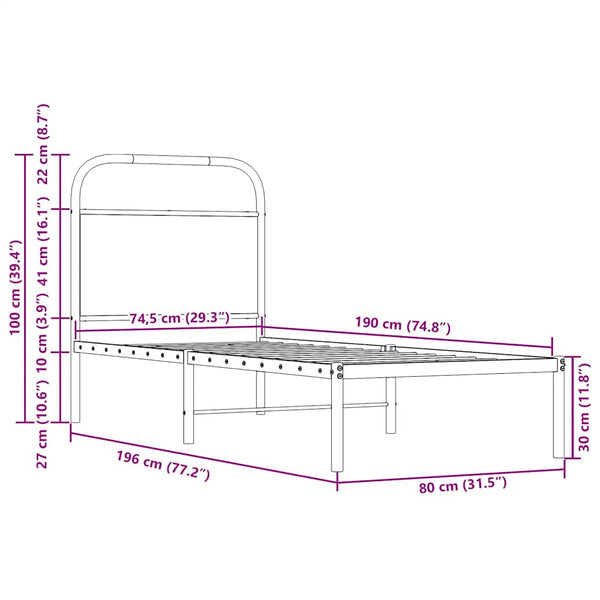 Sonoma Eiche Kopfteil 75 cm