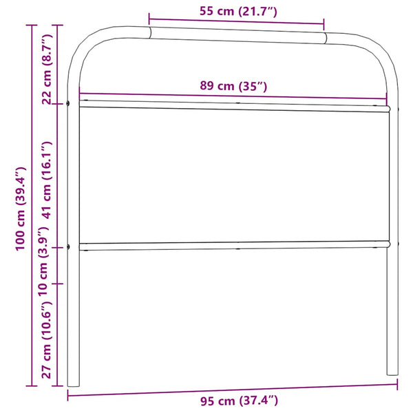 Kopfteil Braun Eichen-Optik 90 cm