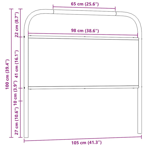 Kopfteil Braun Eichen-Optik 100 cm
