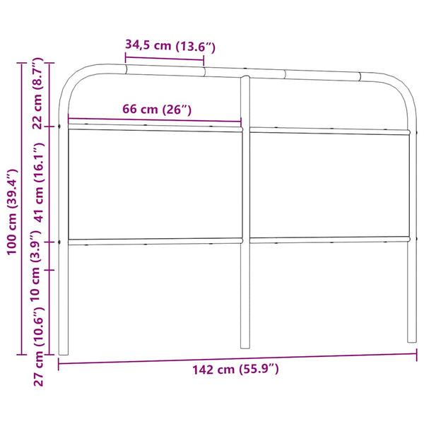 Ersatz-Kopfteil Braun Eiche 135 cm