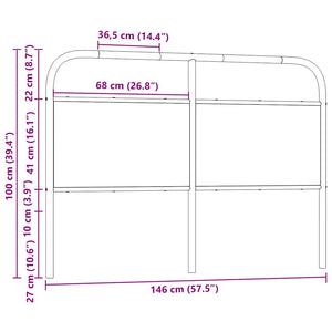 Ersatz-Kopfteil Braun Eiche 140 cm