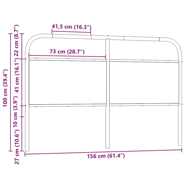 Kopfteil Braun Eichen-Optik 150 cm