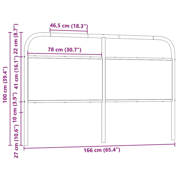 Ersatz-Kopfteil Braun Eiche 160 cm